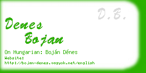 denes bojan business card