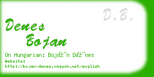 denes bojan business card